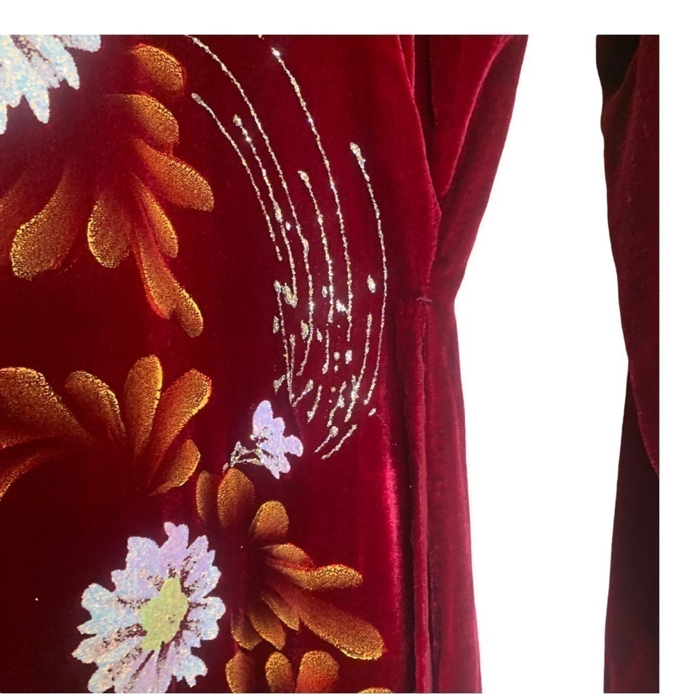 1990’s Velveteen cheongsam cocktail over dress - Picture 7 of 16